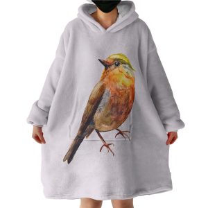 Warm Watercolor Sunbird Hoodie Wearable Blanket WB0296
