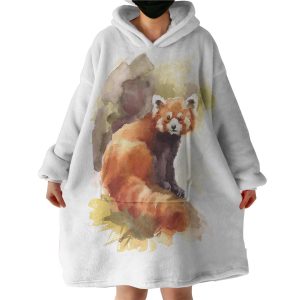 Watercolor Fox Painting Hoodie Wearable Blanket WB0714