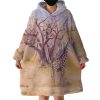 Watercolor Real Giraffe Hoodie Wearable Blanket WB0191