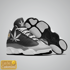 Weed Black Custom Name Air Jordan 13 Shoes 3