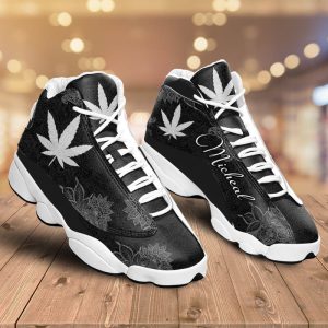 Weed Black Mandala Custom Name Air Jordan 13 Shoes 1