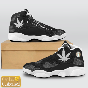 Weed Black Mandala Custom Name Air Jordan 13 Shoes 2