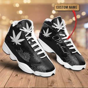 Weed Black Mandala Custom Name Air Jordan 13 Shoes