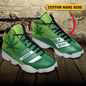 Weed Cannabis Custom Name Air Jordan 13 Shoes