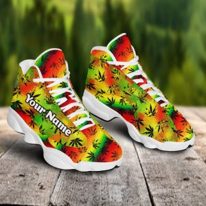 Weed Colorful Custom Name Air Jordan 13 Shoes 1