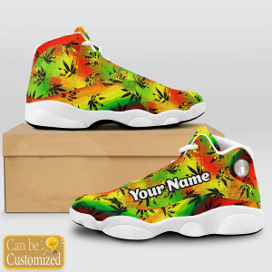 Weed Colorful Custom Name Air Jordan 13 Shoes 2