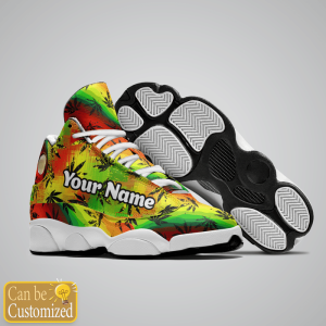 Weed Colorful Custom Name Air Jordan 13 Shoes 3