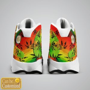 Weed Colorful Custom Name Air Jordan 13 Shoes 4