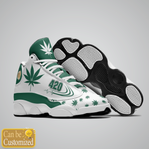 Weed Green 420 Custom Name Air Jordan 13 Shoes 3