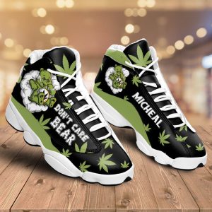 Weed Green Bear DonT Care Custom Name Air Jordan 13 Shoes 1