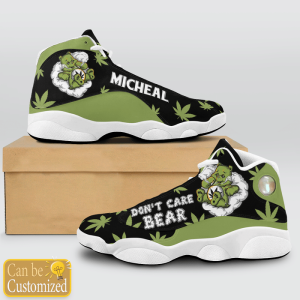 Weed Green Bear DonT Care Custom Name Air Jordan 13 Shoes 2