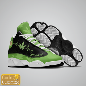 Weed High Maintenance Black And Green Custom Name Air Jordan 13 Shoes 3