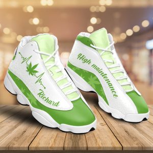 Weed High Maintenance Heart Beat Custom Name Air Jordan 13 Shoes 1