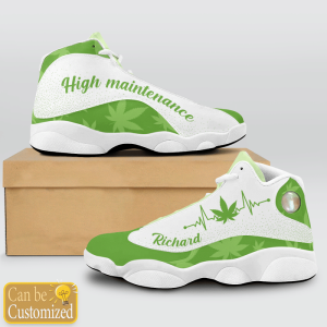 Weed High Maintenance Heart Beat Custom Name Air Jordan 13 Shoes 2