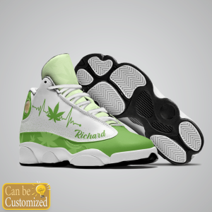 Weed High Maintenance Heart Beat Custom Name Air Jordan 13 Shoes 3