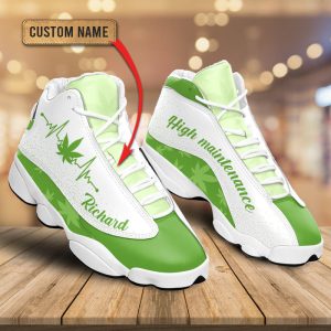Weed High Maintenance Heart Beat Custom Name Air Jordan 13 Shoes