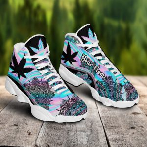 Weed Hologram Mandala Custom Name Air Jordan 13 Shoes 1