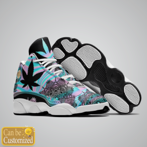 Weed Hologram Mandala Custom Name Air Jordan 13 Shoes 3