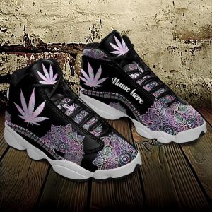 Weed Mandala Purple Custom Name Air Jordan 13 Shoes 1