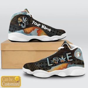 Weed Native Love Skull Custom Name Air Jordan 13 Shoes 2