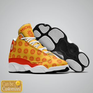 Weed Orange Stamp Custom Name Air Jordan 13 Shoes 3