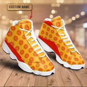 Weed Orange Stamp Custom Name Air Jordan 13 Shoes