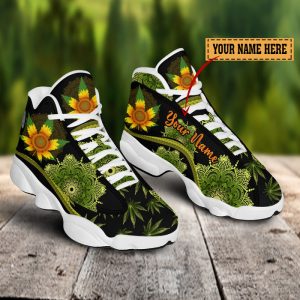 Weed Sunshine Mandala Custom Name Air Jordan 13 Shoes