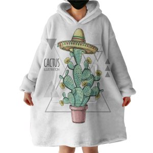 Westside Cartoon Cactus Triangle Illustration Hoodie Wearable Blanket WB0718