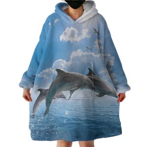 Whale In The Sea Hoodie Wearable Blanket WB1000