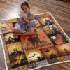 When Witches Go Riding Halloween Blanket Halloween Gifts Cozy Plush Fleece Premium Mink Sherpa Black Cats Pumpkin Spooky Skeleton