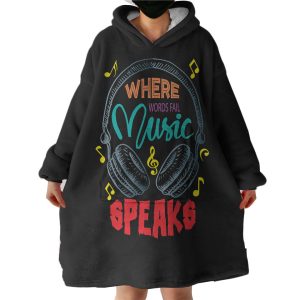 Where Music Speak - Headphone Hoodie Wearable Blanket WB0586