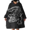 White Crocodile Hoodie Wearable Blanket WB0041