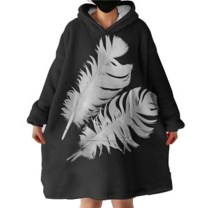 White Feather Hoodie Wearable Blanket WB0818