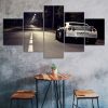 White Nissan Skyline GTR Car Street Landscape Canvas 5 Piece Five Panel Print Modern Wall Art Poster Wall Art Decor
