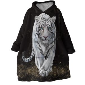 White Tiger Hoodie Wearable Blanket WB0401 1