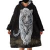 White Tiger Hoodie Wearable Blanket WB0401