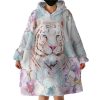 White Tiger Hoodie Wearable Blanket WB1165