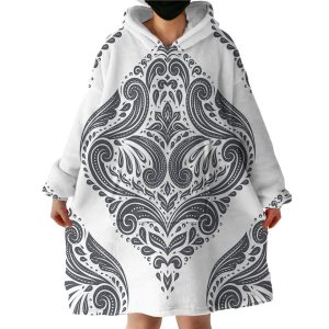 White Wallpaper Hoodie Wearable Blanket WB1667