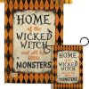 Wicked Home Halloween Witch And All Her Monster Personalized Garden Flag House Flag Double Sided Home Design Outdoor Porch