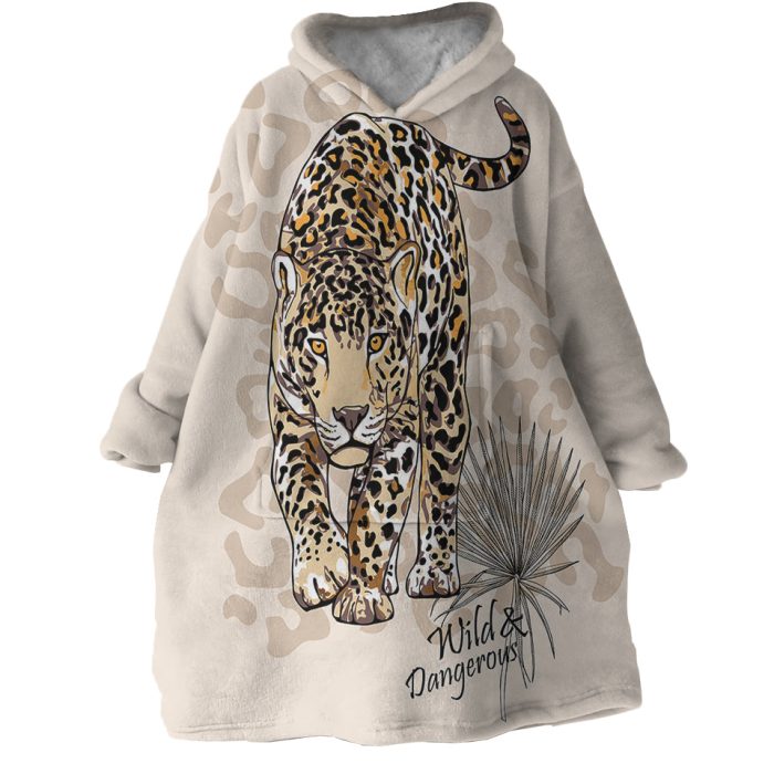 Wild Dangerous Cheetah Hoodie Wearable Blanket WB1200 1