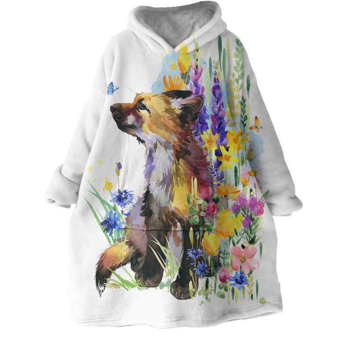 Wild Fox Hoodie Wearable Blanket WB0088 1