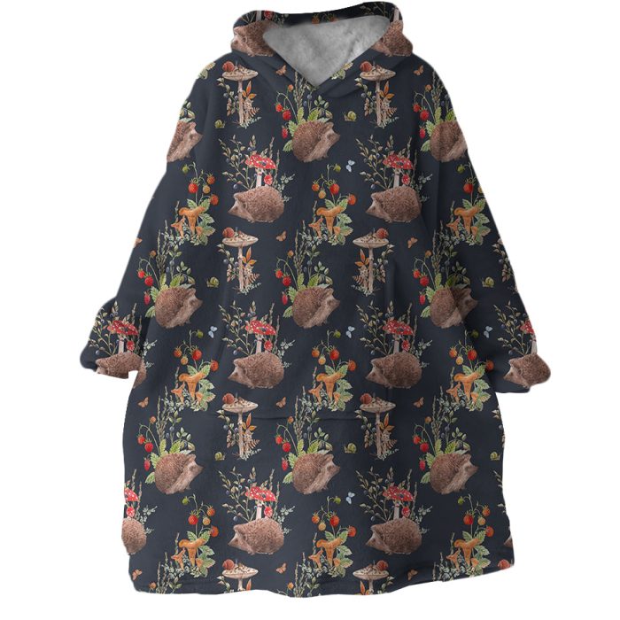 Wild Hedgehog Hoodie Wearable Blanket WB1118 1
