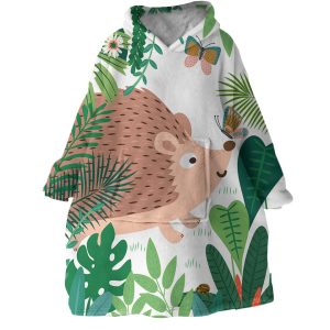Wild Hedgehog Hoodie Wearable Blanket WB1801 1