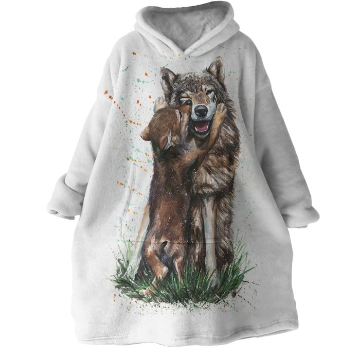Wild Wolves Hoodie Wearable Blanket WB1397 1