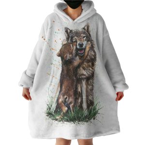 Wild Wolves Hoodie Wearable Blanket WB1397