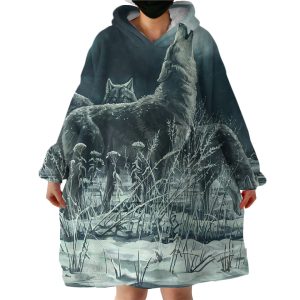 Winter Wolves Hoodie Wearable Blanket WB2046