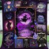 Witch Riding Broom Blanket For Girl Halloween Blanket Gift Fleece Blanket Sherpa Blanket