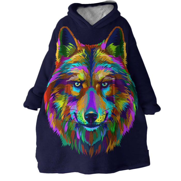 Wolf Hoodie Wearable Blanket WB0109 1