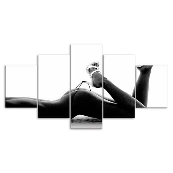 Woman Legs Romantic Scenery Canvas 5 Piece Five Panel Wall Print Modern Art Poster Wall Art Decor 3