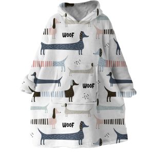 Woof Dachshunds WLF1179 Hoodie Wearable Blanket WB0086 1